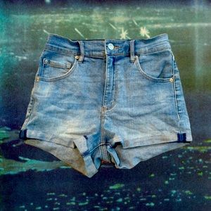 garage high-waisted denim shorts